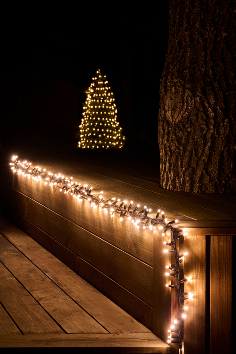 PRO klyngelys 150 LED varm hvit 3 meter